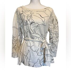 Banana Republic Tie Waist Floral Blouse